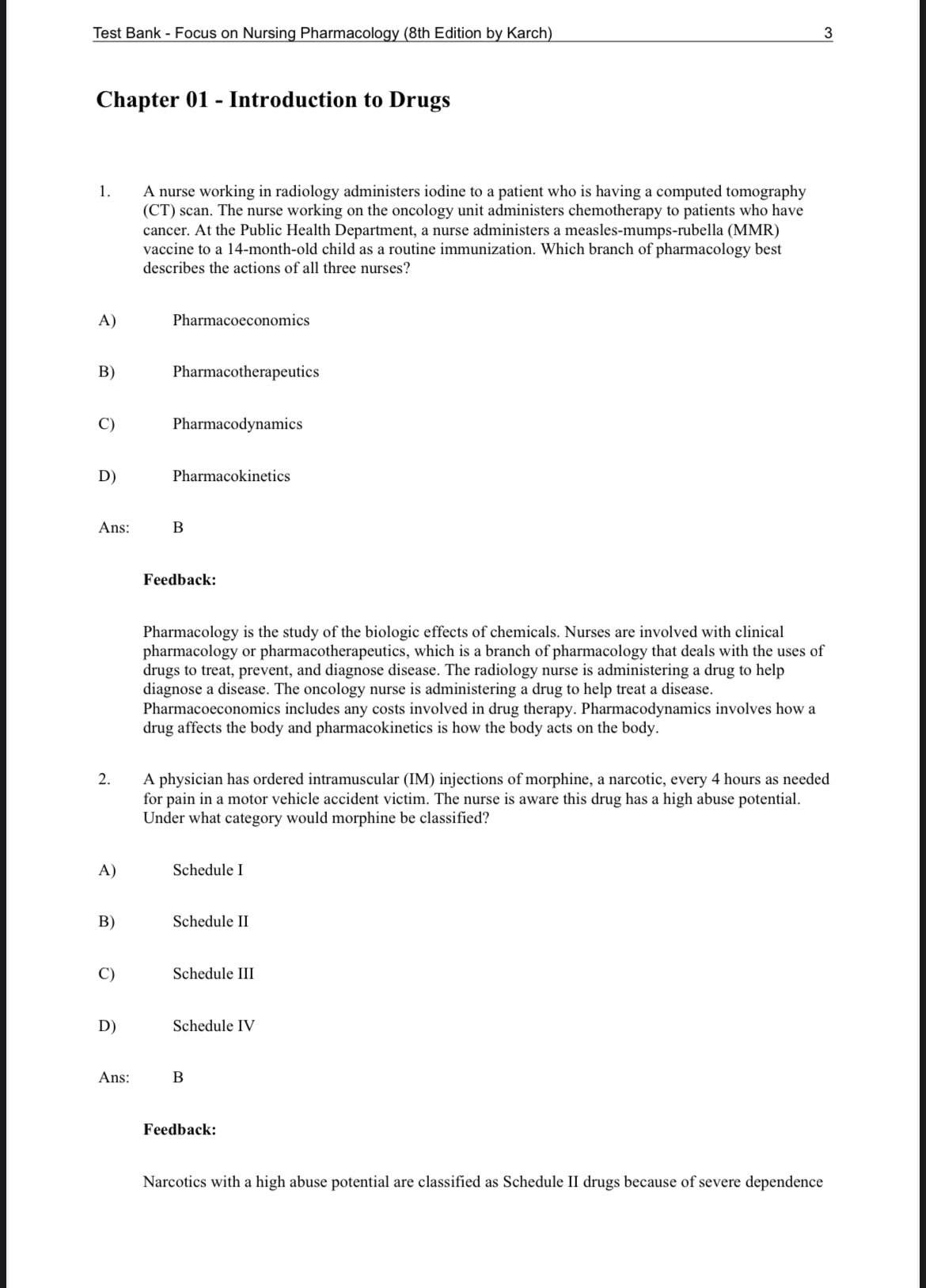 Test Bank for Focus on Nursing Pharmacology, 8th Edition by Amy M. Karch